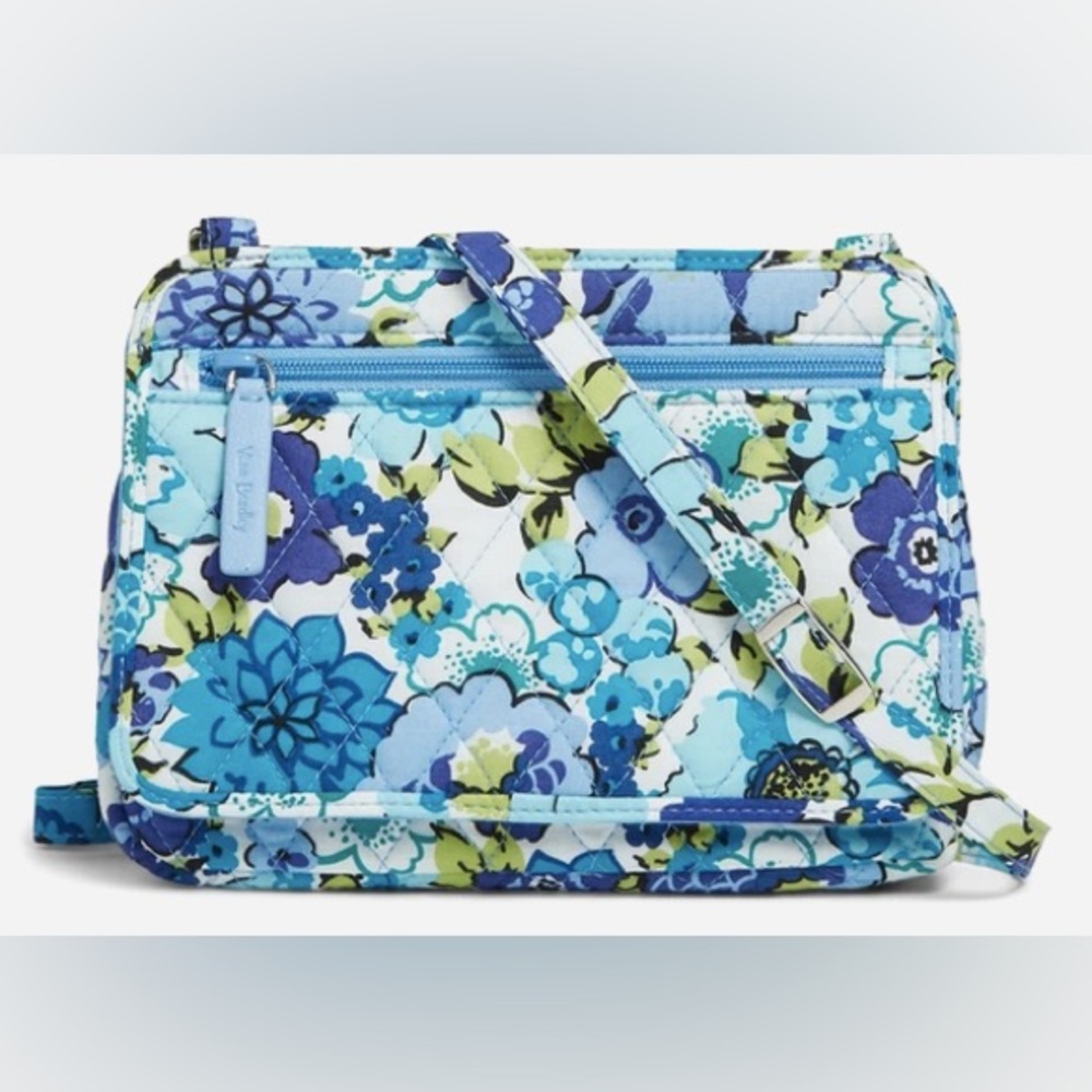 Vera Bradley Petite Crossbody Bag Blueberry Blooms Quilted Floral Small Purse